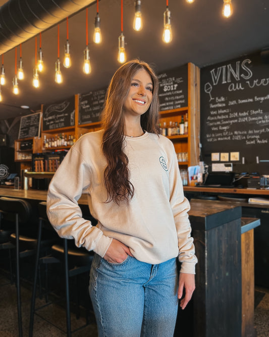 Crewneck crème logo rond