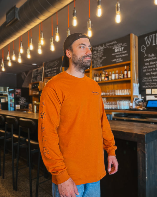 Chandail Manches Longues Pictos Orange