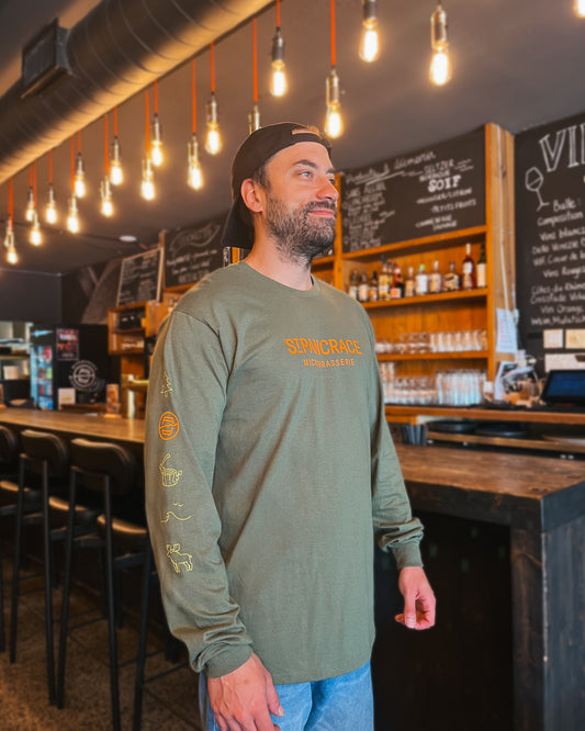 Chandail Manches Longues Pictos Vert