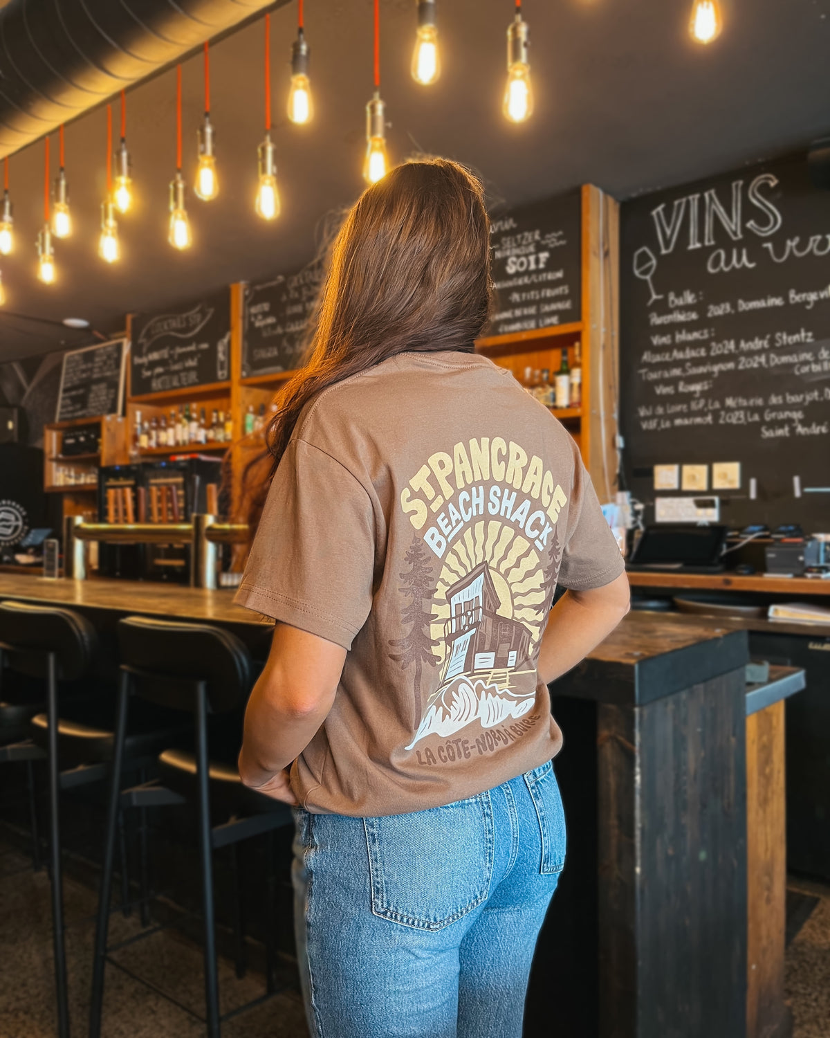 T-shirt brun vintage Beach Shack
