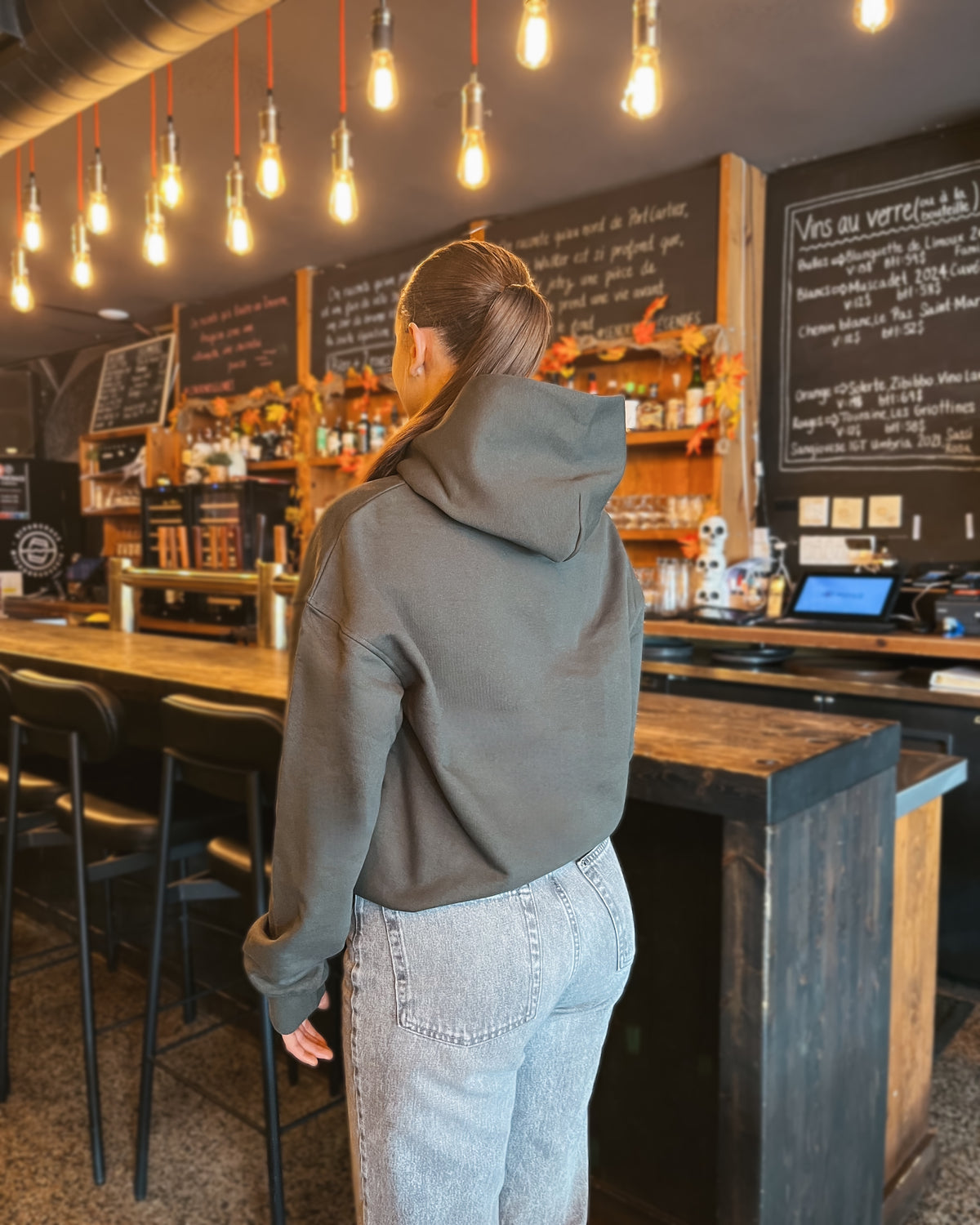 Hoodie brodé St-Pancrace kaki